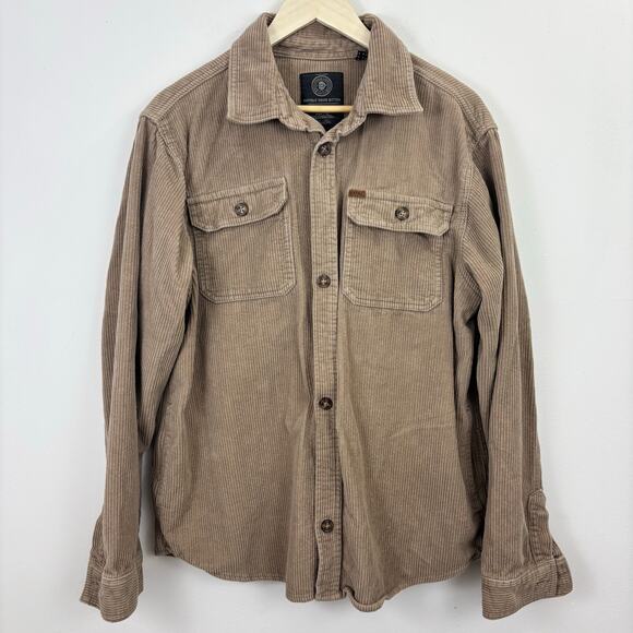 Men's Casual Button Down Shirt - Tan - Picture 1 of 4
